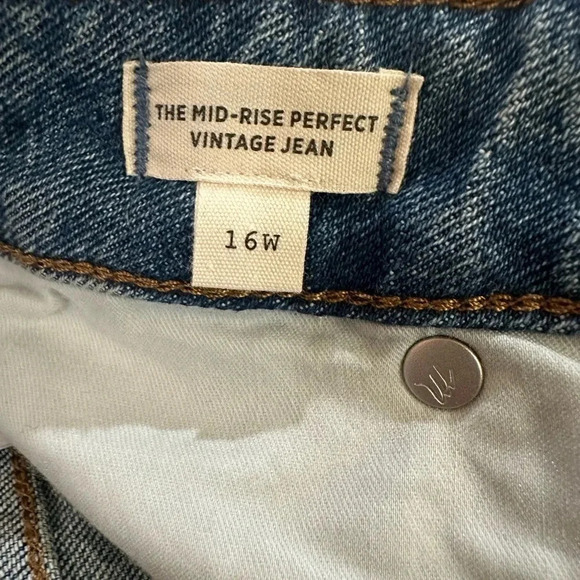 Madewell Mid-Rise Perfect Vintage Jean in Ainsdale Wash w/ Distressing 16W NWT - Picture 10 of 14